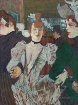 アンリ・ド・トゥールーズ・ロートレック Painting - 2人の女性を連れてムーラン・ルージュに到着するラ・グーリュ 1892年 トゥールーズ・ロートレック・アンリ・ド